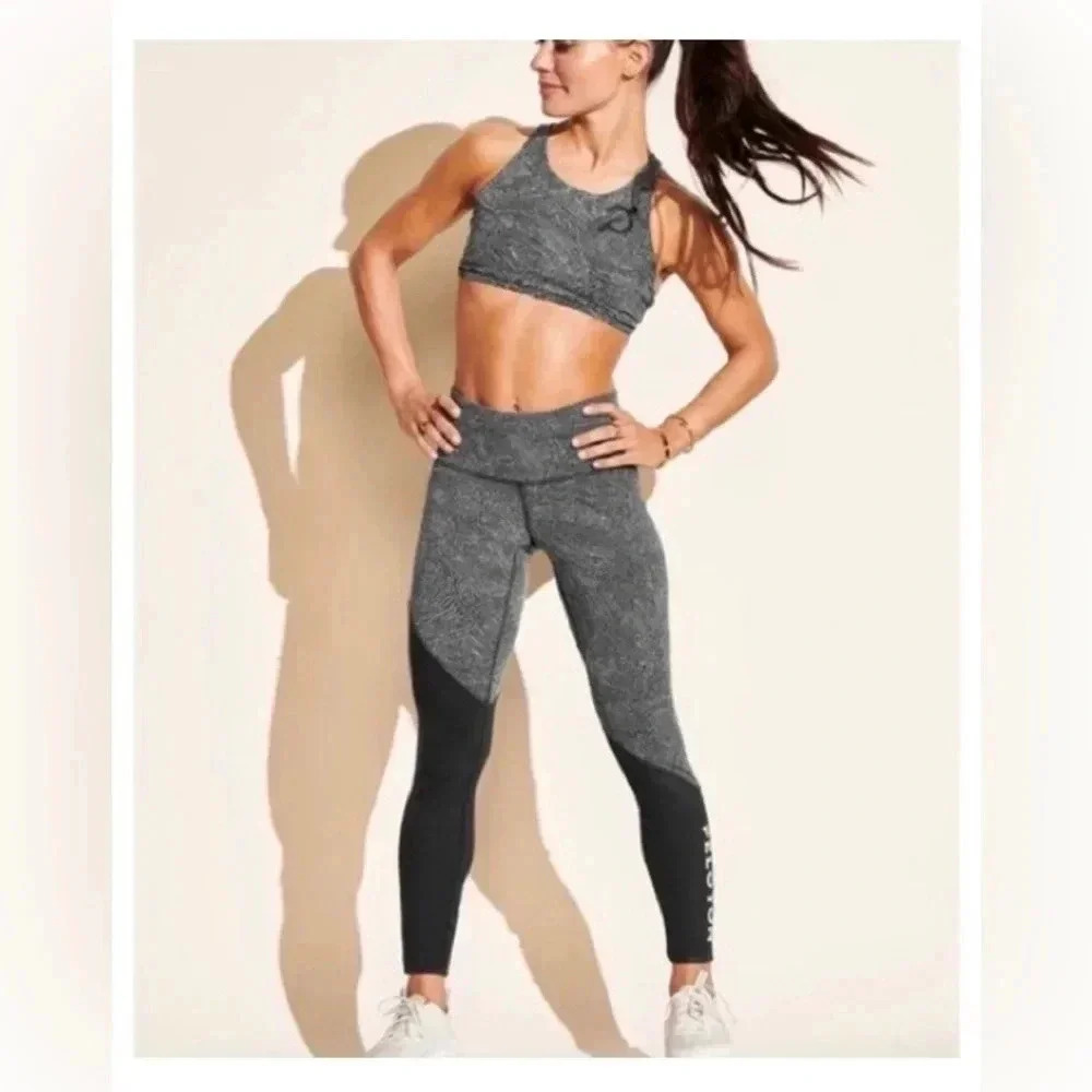 Lululemon Speed Wunder Tight Peloton Ice‎ Grey Black Size 12